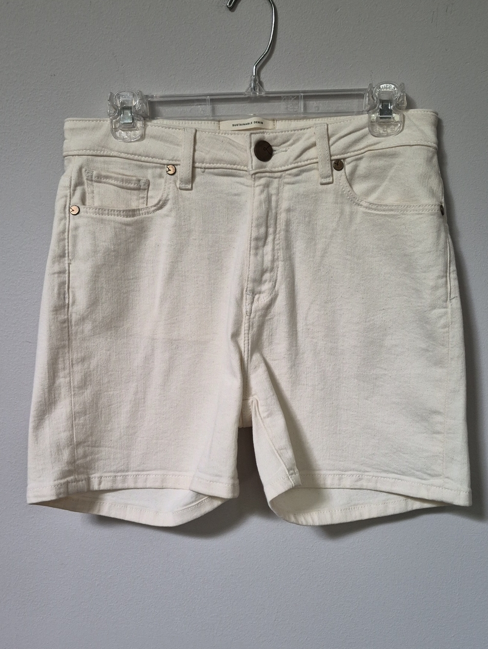 Lola Jeans Liana High-Rise Ivory Cream Denim Jean Shorts Womens 28 Jorts Classic